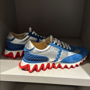 Christian Louboutin Loubishark Blue Suede Sneaker